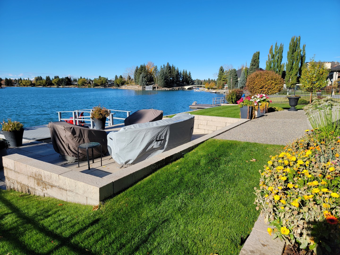 backyard landscape irrigation and lighting